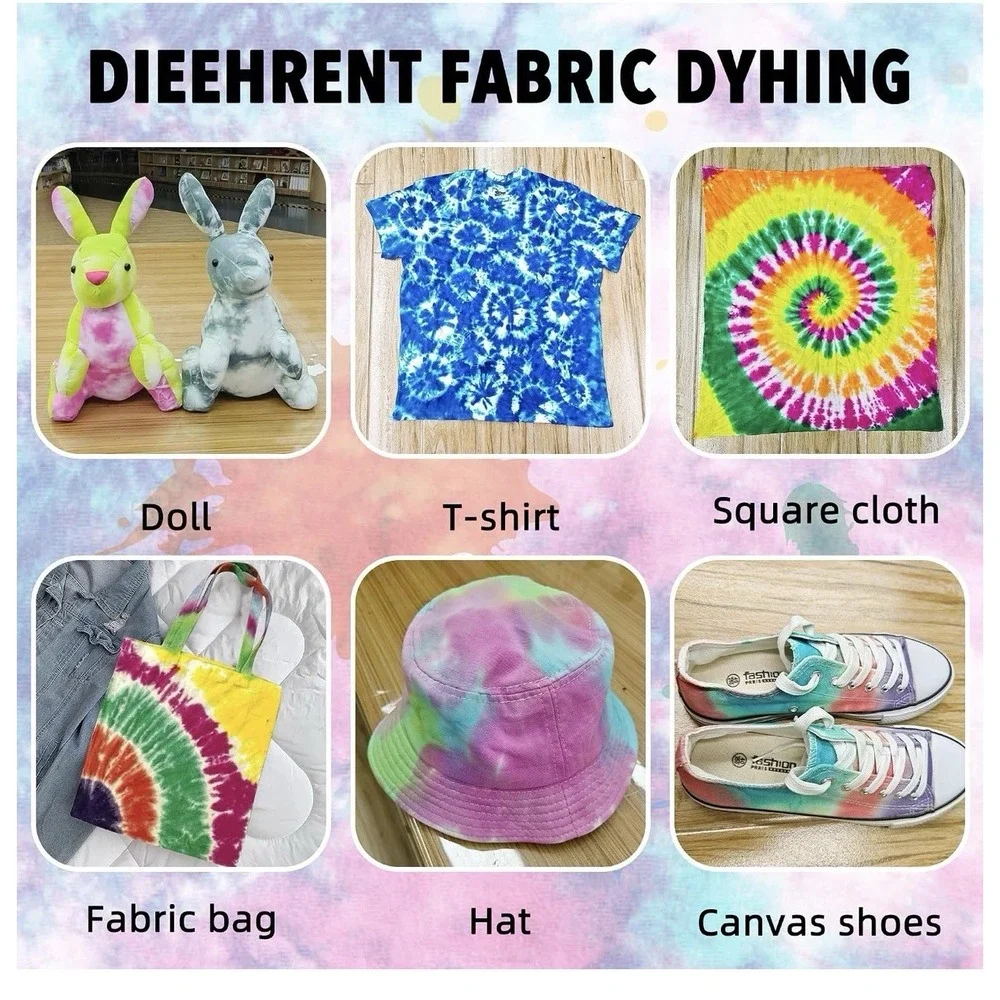 20 Colors Tie Dye Kit 174 Pcs Value Fabric Dye Set Including 20 Pre Filled Bottl